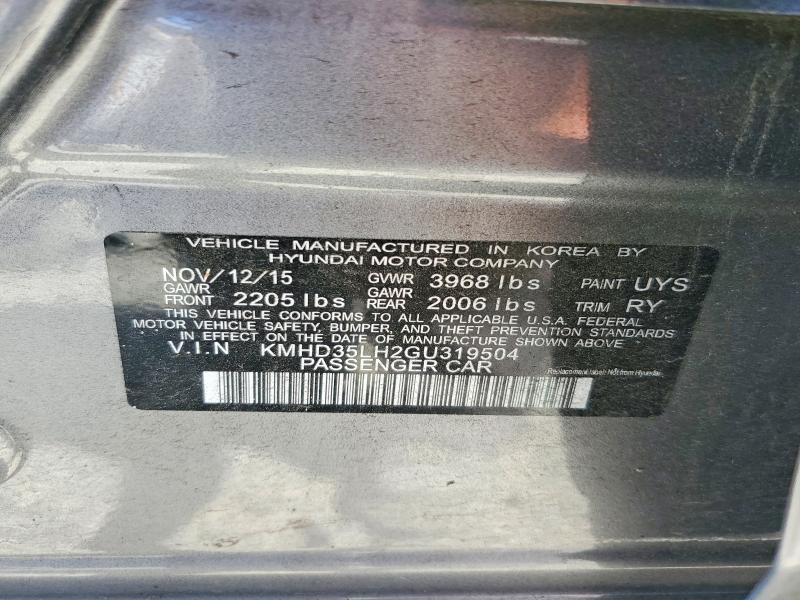 63396986 :رقم المزاد ، KMHD35LH2GU319504 vin ، 2016 Hyundai Elantra Gt مزاد بيع