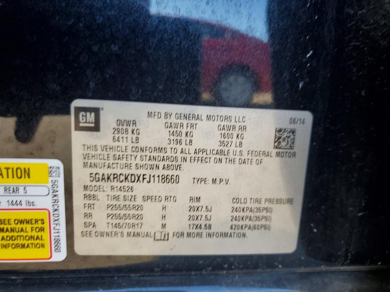 Aukcja sprzedaży 2015 Buick Enclave, vin: 5GAKRCKDXFJ118660, numer aukcji: 60053066