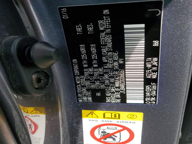 62595026 :رقم المزاد ، JTJBARBZ2G2068267 vin ، 2016 Lexus Nx 200t مزاد بيع