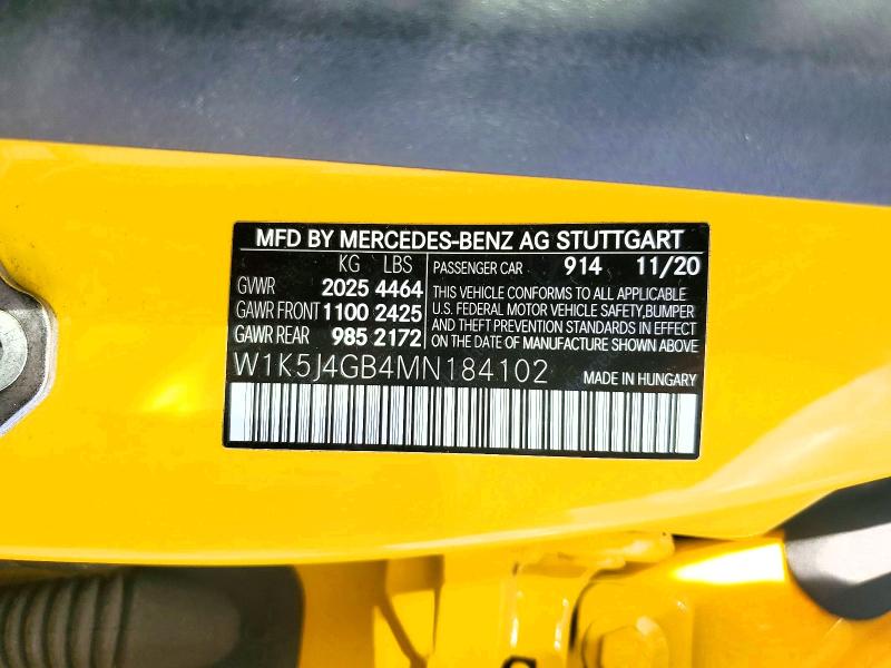 Aukcja sprzedaży 2021 Mercedes-benz Cla, vin: W1K5J4GB4MN184102, numer aukcji: 60204746