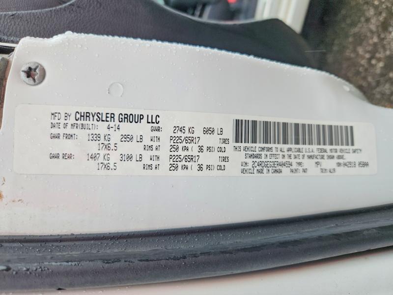 Продажа на аукционе авто 2014 Dodge Grand Caravan, vin: 2C4RDGEG3ER404594, номер лота: 62024936
