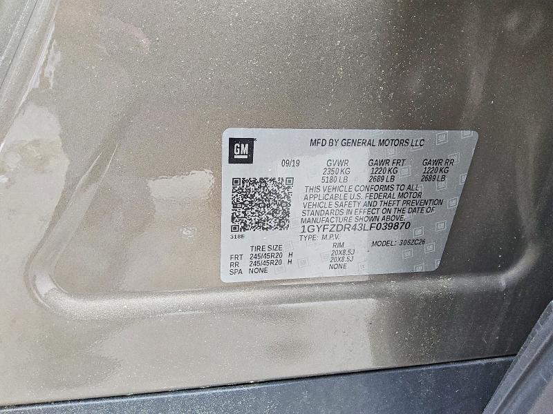 2020 Cadillac Xt4 მანქანა იყიდება აუქციონზე, vin: 1GYFZDR43LF039870, აუქციონის ნომერი: 62654216
