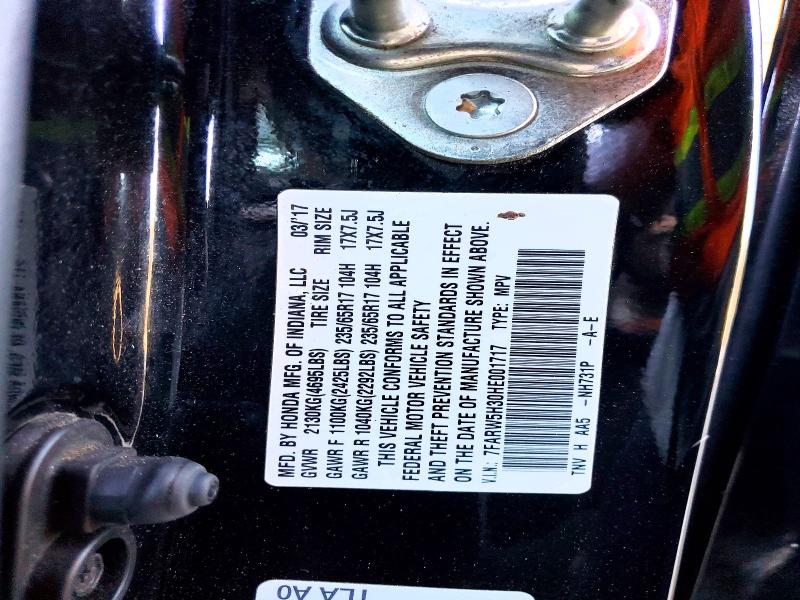 62468276 :رقم المزاد ، 7FARW5H30HE001717 vin ، 2017 Honda Cr-v مزاد بيع