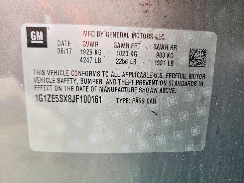 59639396 :رقم المزاد ، 1G1ZE5SX8JF100161 vin ، 2018 Chevrolet Malibu مزاد بيع