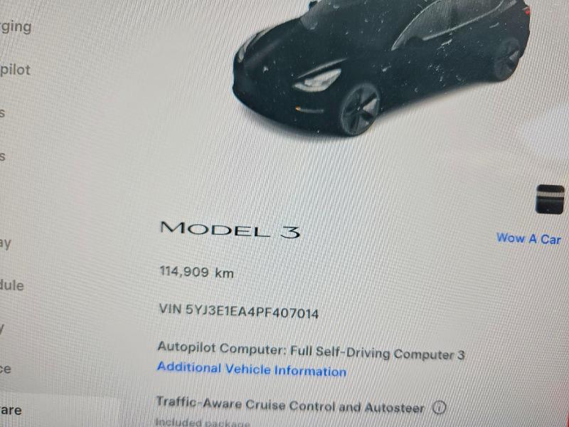 Aukcja sprzedaży 2023 Tesla Model 3, vin: 5YJ3E1EA4PF407014, numer aukcji: 57153296