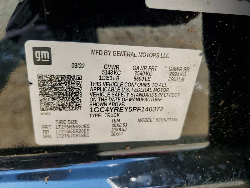 85979065 :رقم المزاد ، 1GC4YREY5PF140372 vin ، 2023 Chevrolet Silverado مزاد بيع