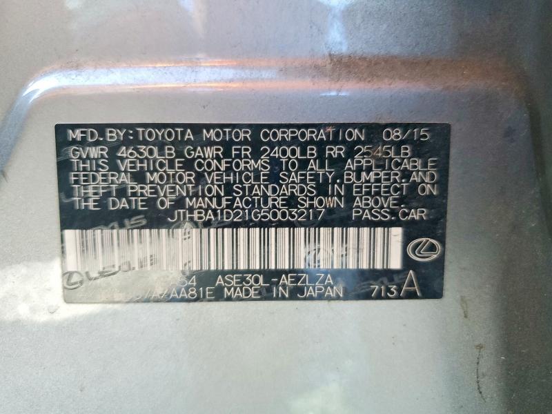 Aukcja sprzedaży 2016 Lexus Is, vin: JTHBA1D21G5003217, numer aukcji: 63349156