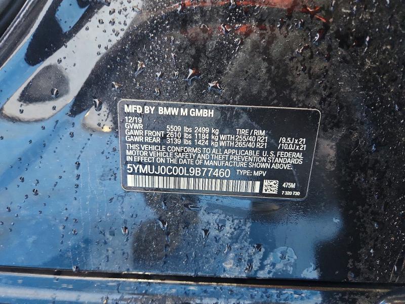 61738696 :رقم المزاد ، 5YMUJ0C00L9B77460 vin ، 2020 Bmw X4 مزاد بيع