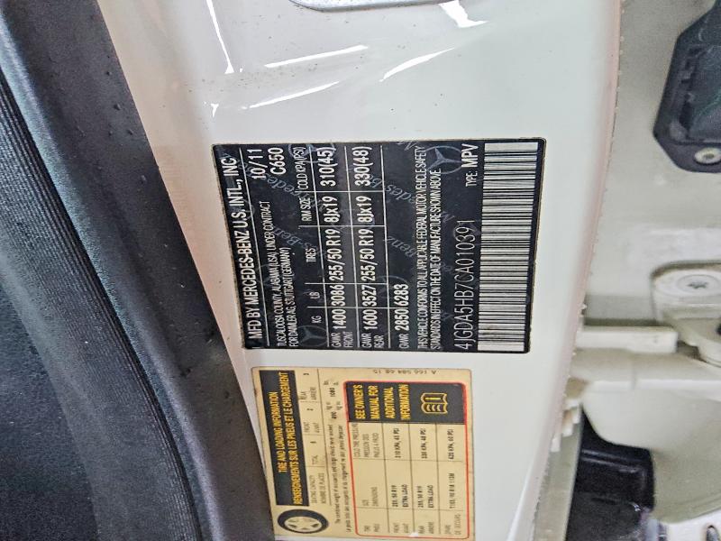 Продажа на аукционе авто 2012 Mercedes-benz Ml, vin: 4JGDA5HB7CA010391, номер лота: 63600016