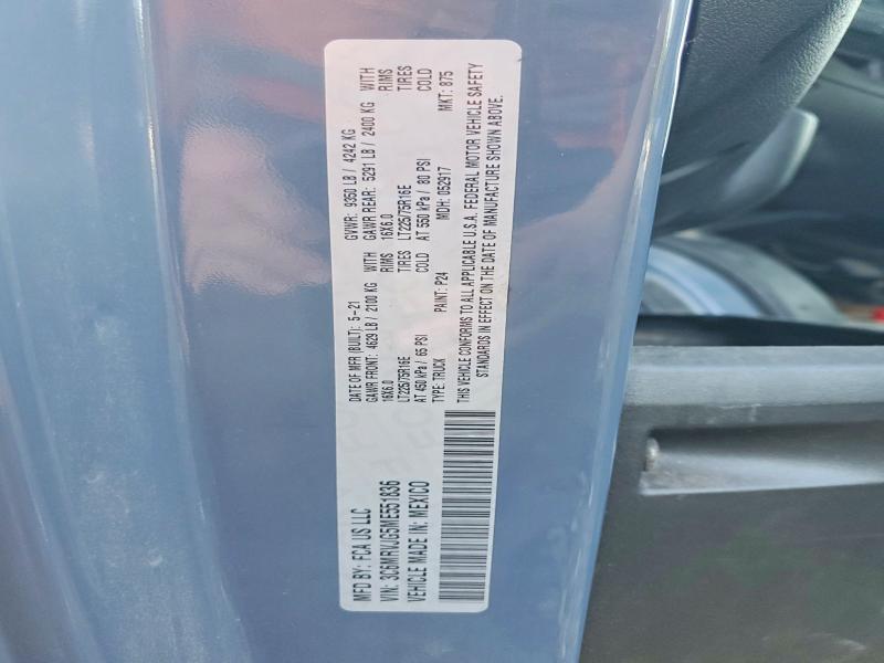 Aukcja sprzedaży 2021 Ram Promaster 3500, vin: 3C6MRVJG5ME551836, numer aukcji: 58892956