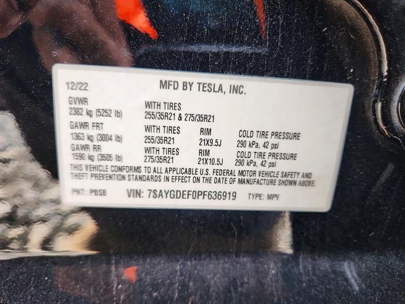 Aukcja sprzedaży 2023 Tesla Model Y, vin: 7SAYGDEF0PF636919, numer aukcji: 63130836