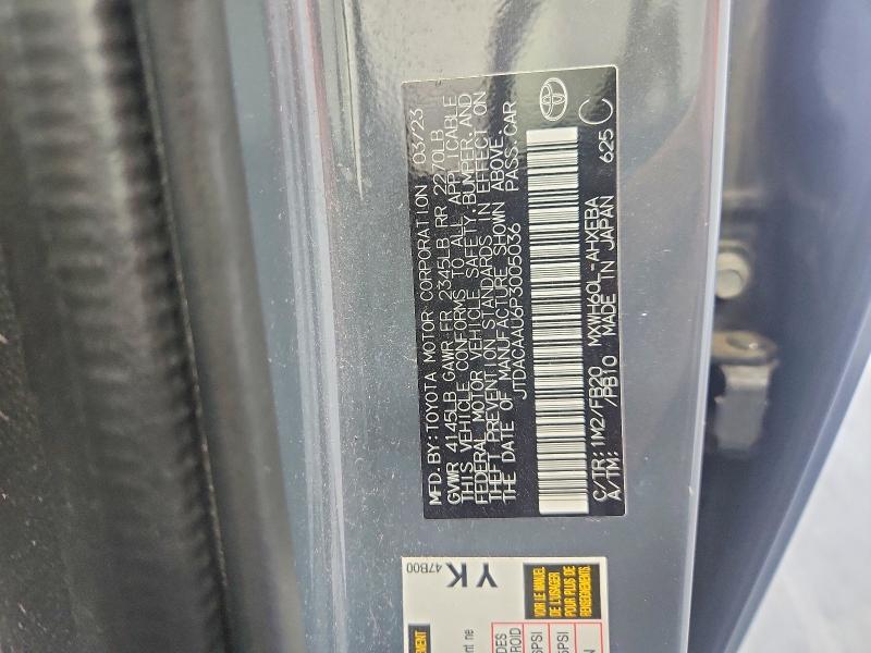 60296316 :رقم المزاد ، JTDACAAU6P3005036 vin ، 2023 Toyota Prius مزاد بيع