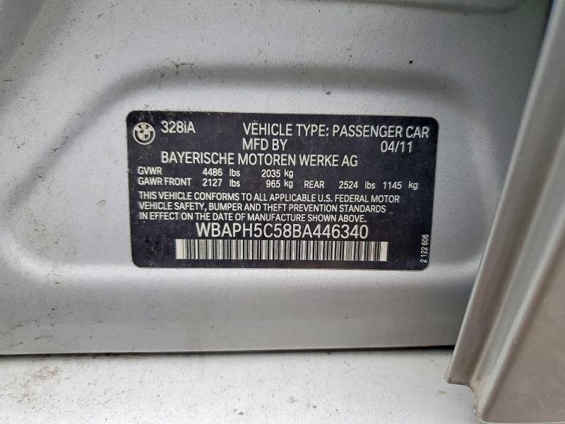 Продажа на аукционе авто 2011 Bmw 328, vin: WBAPH5C58BA446340, номер лота: 62862206