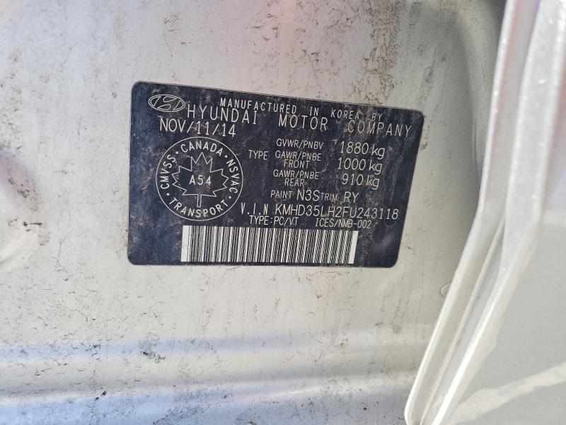 Aukcja sprzedaży 2015 Hyundai Elantra Gt, vin: KMHD35LH2FU243118, numer aukcji: 61041286