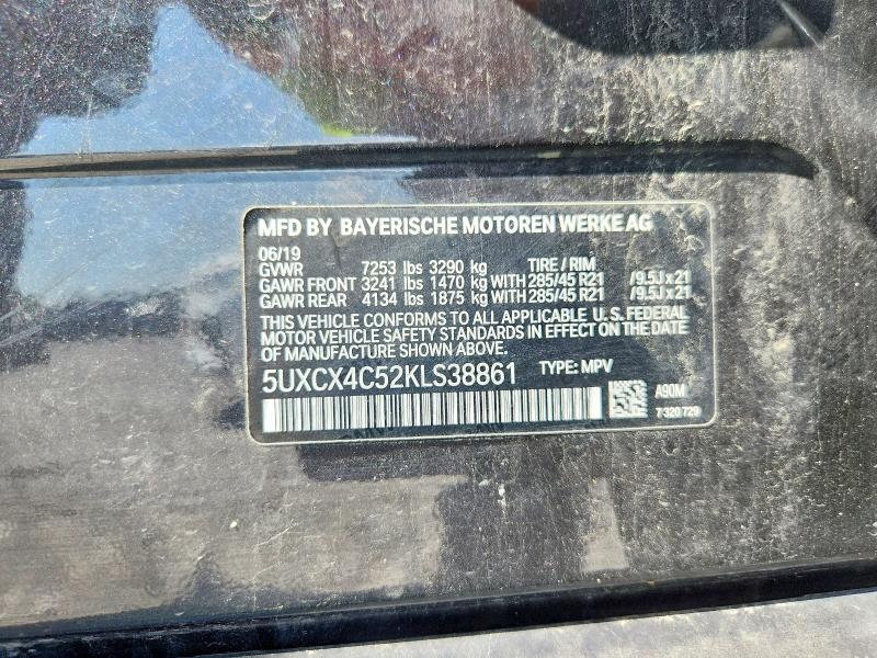 58581796 :رقم المزاد ، 5UXCX4C52KLS38861 vin ، 2019 Bmw X7 مزاد بيع