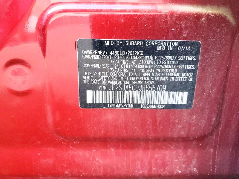 Aukcja sprzedaży 2018 Subaru Forester, vin: JF2SJAEC9JH555709, numer aukcji: 62827516