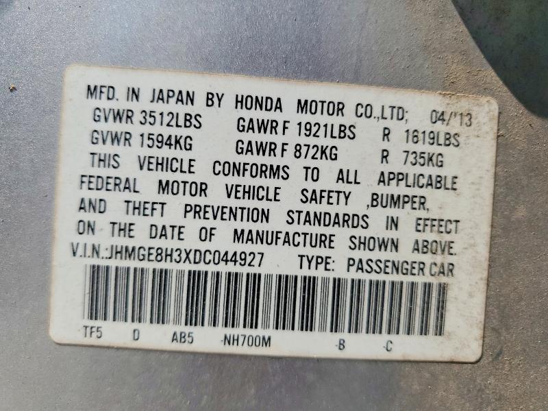 Продаж на аукціоні авто 2013 Honda Fit, vin: JHMGE8H3XDC044927, номер лоту: 61316666