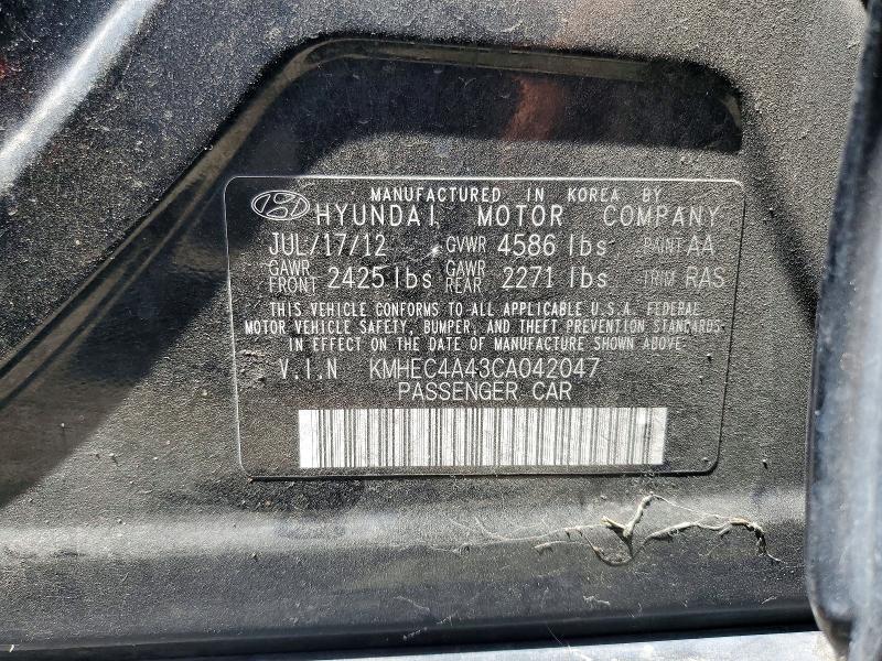 Aukcja sprzedaży 2012 Hyundai Sonata, vin: KMHEC4A43CA042047, numer aukcji: 60691646