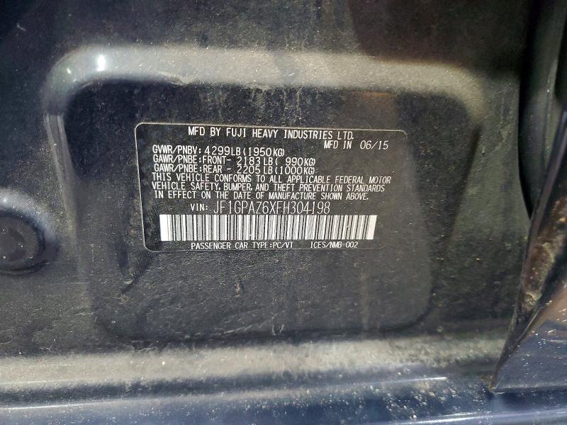 Продаж на аукціоні авто 2015 Subaru Impreza, vin: JF1GPAZ6XFH304198, номер лоту: 60200356