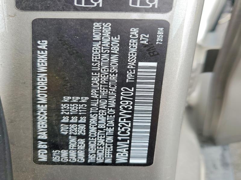 60128946 :رقم المزاد ، WBAVL1C52FVY39702 vin ، 2015 Bmw X1 مزاد بيع