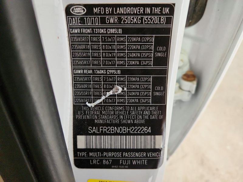 Продажа на аукционе авто 2011 Land Rover Lr2, vin: SALFR2BN0BH222264, номер лота: 61553966