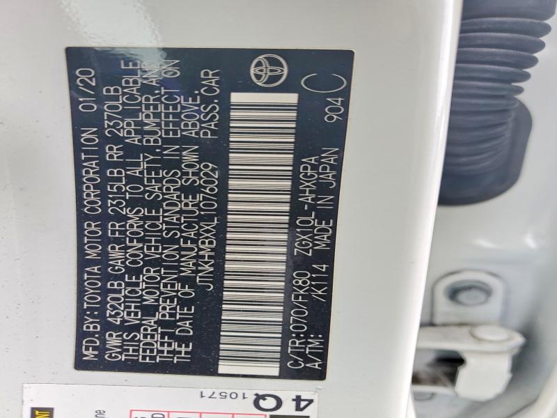 59330436 :رقم المزاد ، JTNKHMBXXL1076029 vin ، 2020 Toyota C-hr مزاد بيع