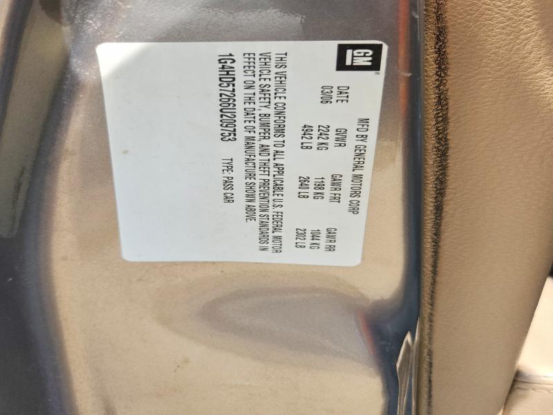 2006 Buick Lucerne მანქანა იყიდება აუქციონზე, vin: 1G4HD57266U209753, აუქციონის ნომერი: 61375046