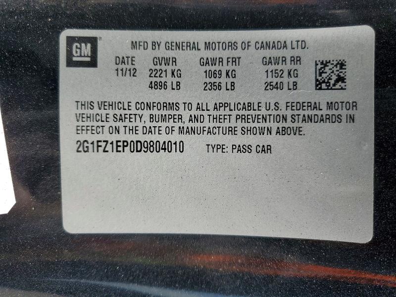 Aukcja sprzedaży 2013 Chevrolet Camaro, vin: 2G1FZ1EP0D9804010, numer aukcji: 62077506