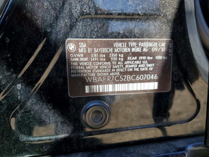 Продаж на аукціоні авто 2011 Bmw 535, vin: WBAFR7C52BC607046, номер лоту: 61616096