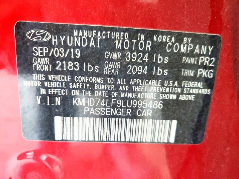 Продажа на аукционе авто 2020 Hyundai Elantra, vin: KMHD74LF9LU995486, номер лота: 60451546