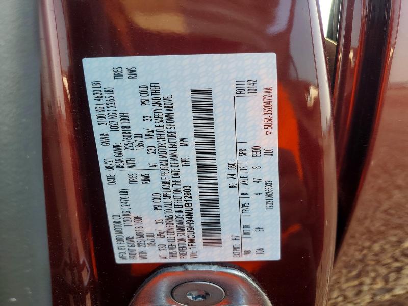 Продажа на аукционе авто 2021 Ford Escape, vin: 1FMCU9H94MUB12903, номер лота: 61731426
