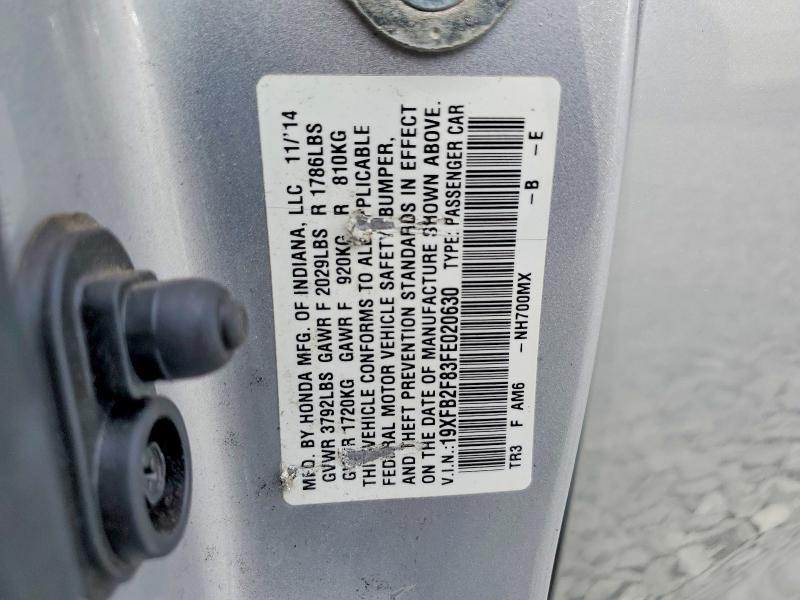 Aukcja sprzedaży 2015 Honda Civic, vin: 19XFB2F83FE020630, numer aukcji: 61769856