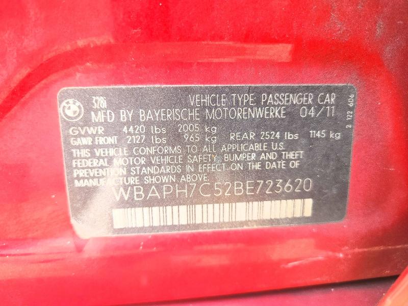 Aukcja sprzedaży 2011 Bmw 328, vin: WBAPH7C52BE723620, numer aukcji: 62594226