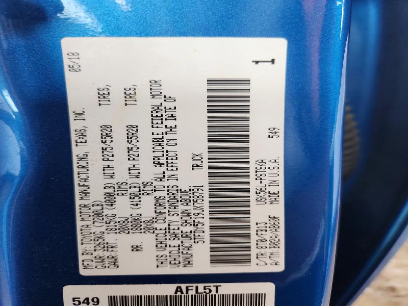 Продаж на аукціоні авто 2018 Toyota Tundra, vin: 5TFDY5F19JX758791, номер лоту: 60945736