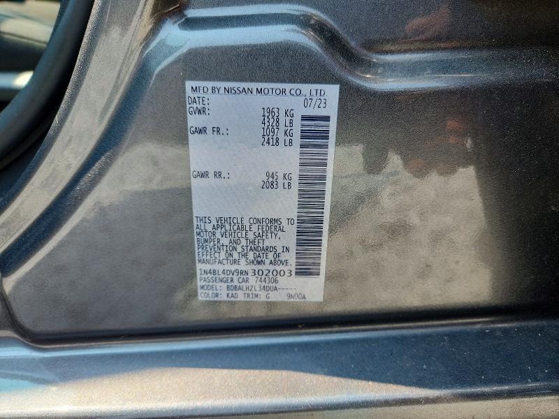 Aukcja sprzedaży 2024 Nissan Altima, vin: 1N4BL4DV9RN302003, numer aukcji: 63176406