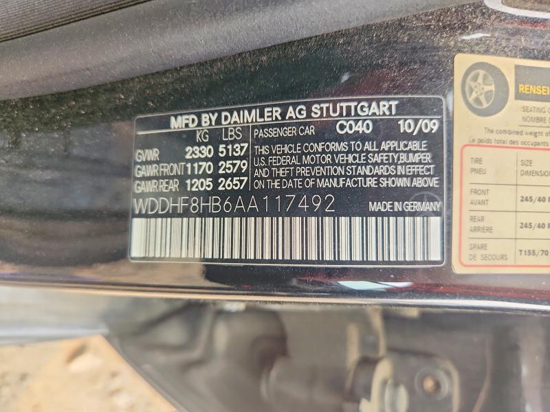 Aukcja sprzedaży 2010 Mercedes-benz E, vin: WDDHF8HB6AA117492, numer aukcji: 60563906