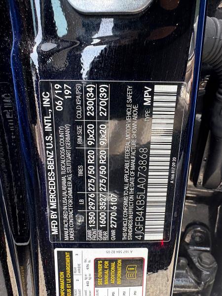 Продаж на аукціоні авто 2020 Mercedes-benz Gle, vin: 4JGFB4KB5LA073868, номер лоту: 63370636