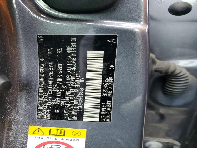 60486046 :رقم المزاد ، 2T2BZMCA9HC075688 vin ، 2017 Lexus Rx 350 مزاد بيع