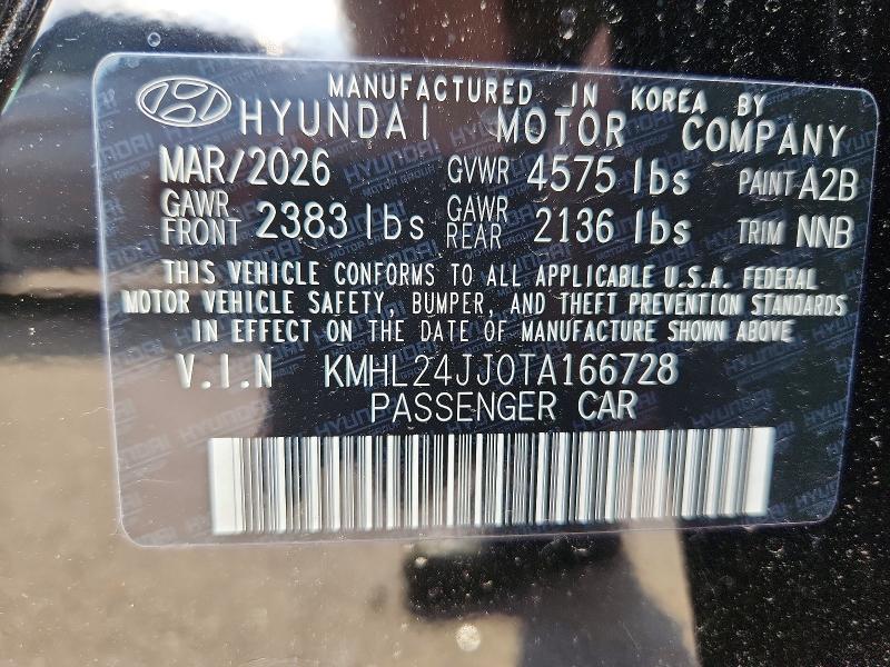 Продаж на аукціоні авто 2026 Hyundai Sonata Hybrid, vin: KMHL24JJ0TA166728, номер лоту: 62776116