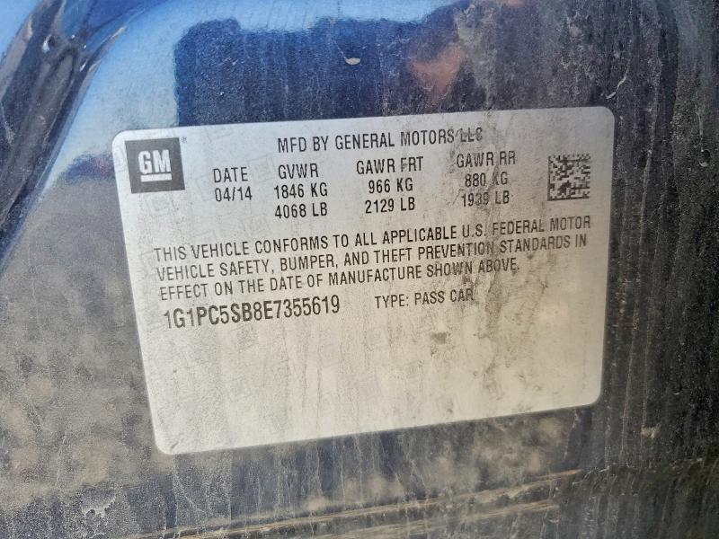 Продажа на аукционе авто 2014 Chevrolet Cruze, vin: 1G1PC5SB8E7355619, номер лота: 59882986