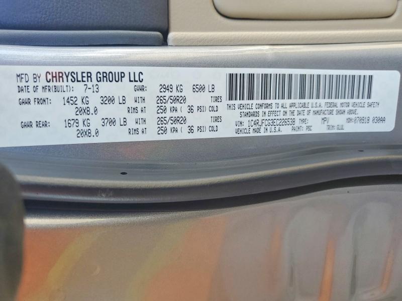 62623626 :رقم المزاد ، 1C4RJFCG3EC226538 vin ، 2014 Jeep Grand Cherokee مزاد بيع
