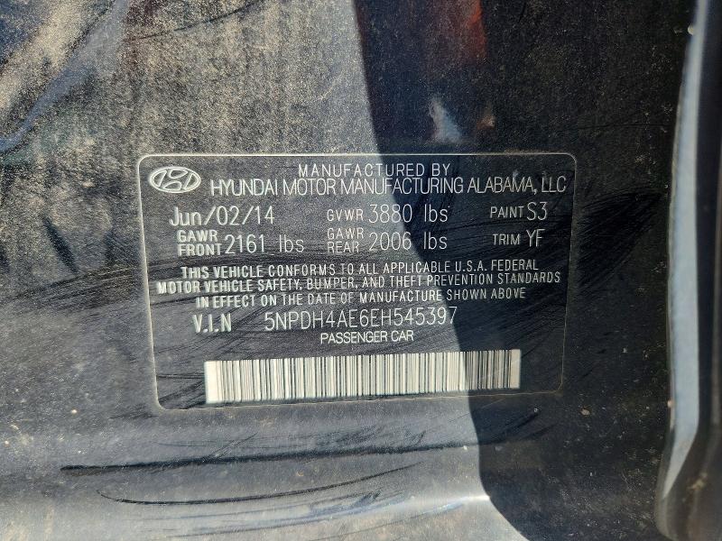 Продажа на аукционе авто 2014 Hyundai Elantra, vin: 5NPDH4AE6EH545397, номер лота: 62417146