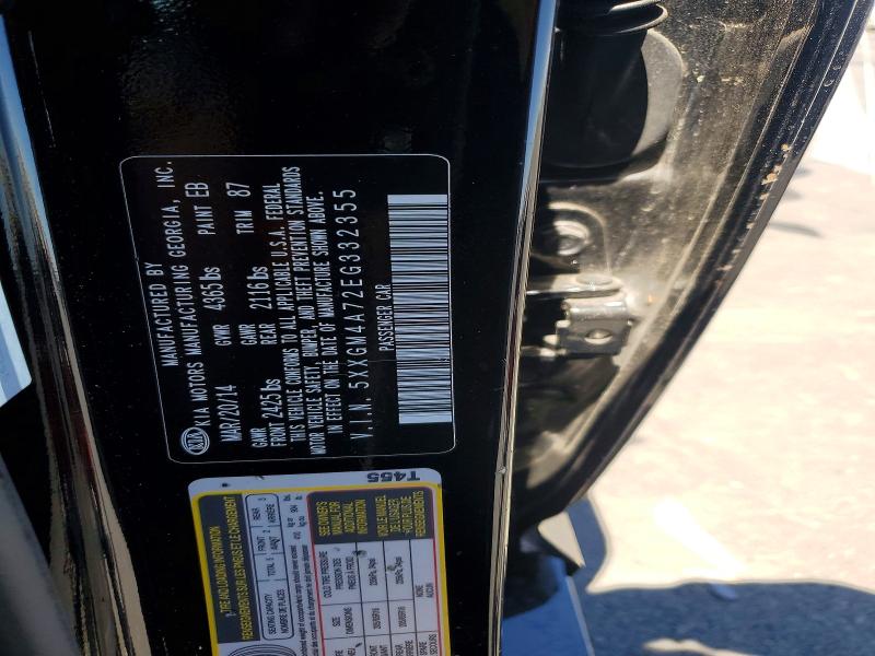 62116746 :رقم المزاد ، 5XXGM4A72EG332355 vin ، 2014 Kia Optima مزاد بيع