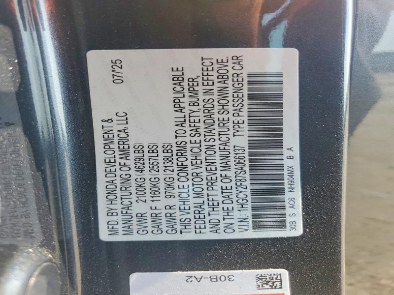 Продажа на аукционе авто 2025 Honda Accord, vin: 1HGCY2F87SA066137, номер лота: 58942016