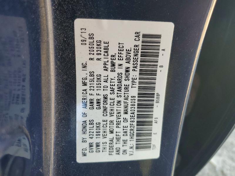 Продажа на аукционе авто 2014 Honda Accord, vin: 1HGCR2F83EA038059, номер лота: 62260216