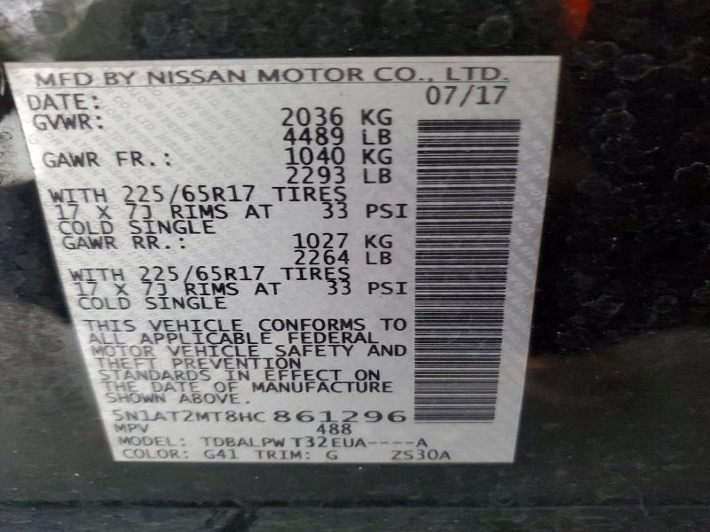 Продаж на аукціоні авто 2017 Nissan Rogue, vin: 5N1AT2MT8HC861296, номер лоту: 61936116