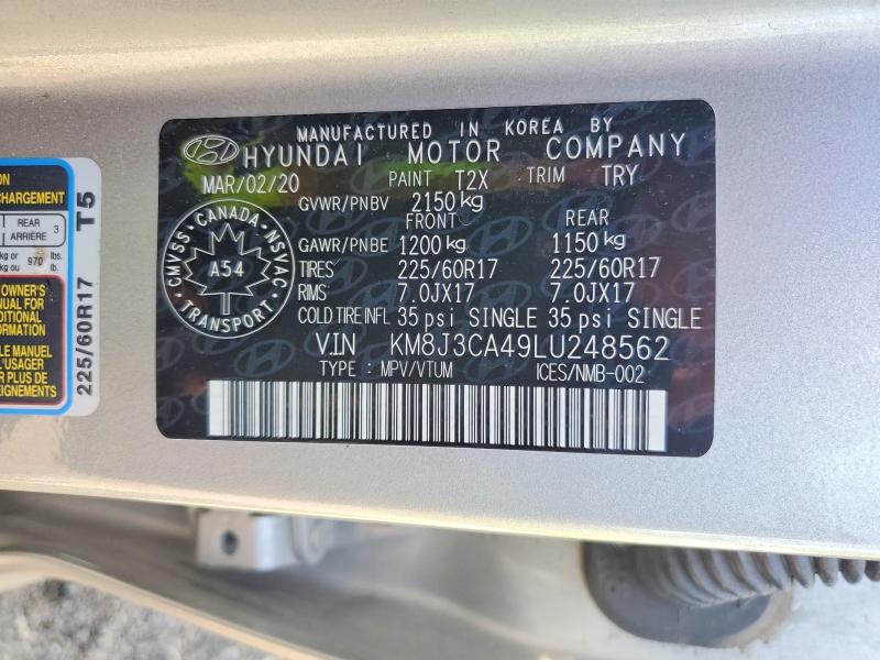 Aukcja sprzedaży 2020 Hyundai Tucson, vin: KM8J3CA49LU248562, numer aukcji: 62680916