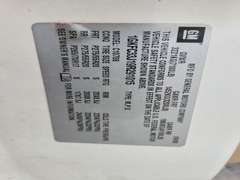2009 Gmc Yukon მანქანა იყიდება აუქციონზე, vin: 1GKFC33J19R291015, აუქციონის ნომერი: 59334406