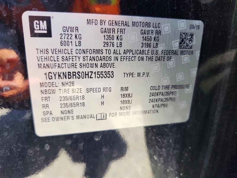 2017 Cadillac Xt5 მანქანა იყიდება აუქციონზე, vin: 1GYKNBRS0HZ155353, აუქციონის ნომერი: 58630876