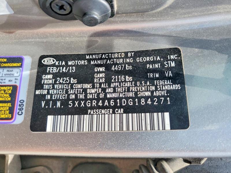 58479036 :رقم المزاد ، 5XXGR4A61DG184271 vin ، 2013 Kia Optima مزاد بيع